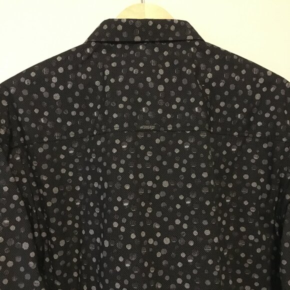 Point Zero Luxury Easy Iron Pixel Dot Semi Fit Button Down Dress Shirt - Picture 6 of 14